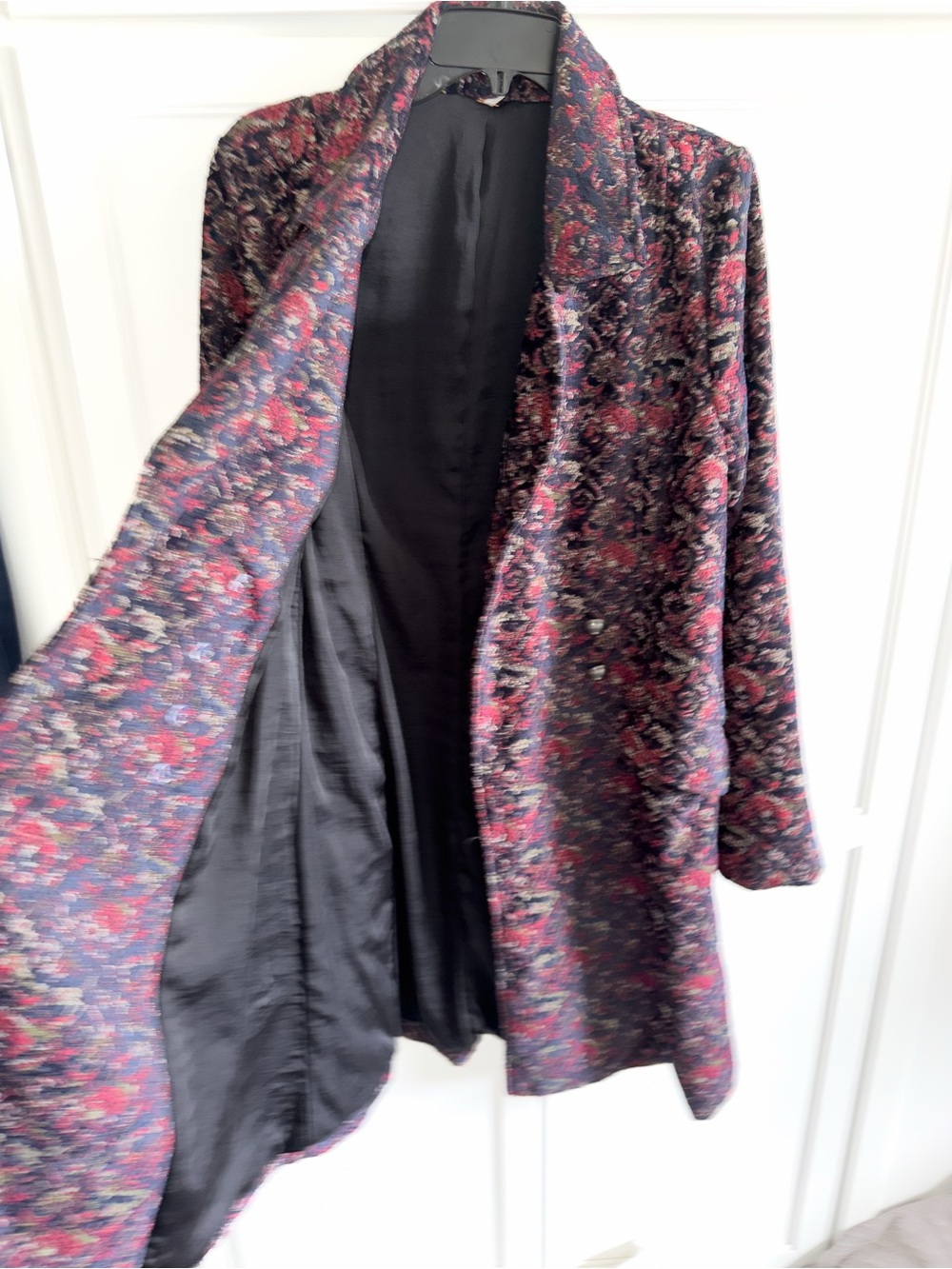 Free People Fox Trot Equestrian Coat Long Military Jacket Jacquard - Picture 11 of 12
